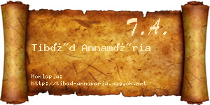 Tibád Annamária névjegykártya